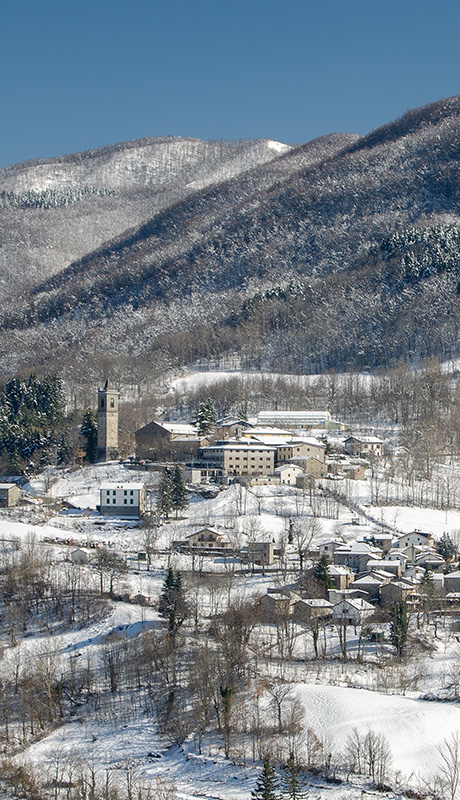 Snow-covered panorama of Fontanaluccia
